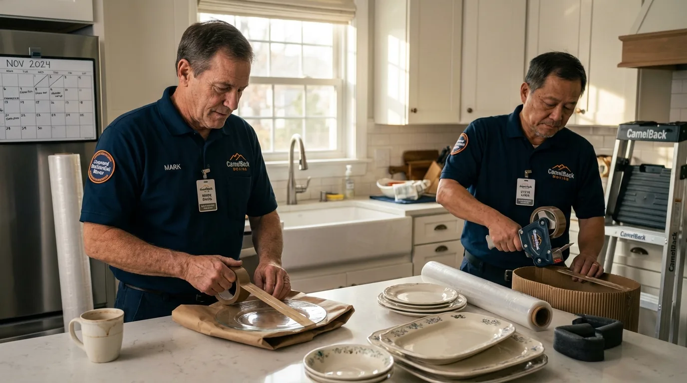 Professional crew packing kitchen dishware in Toledo, OH