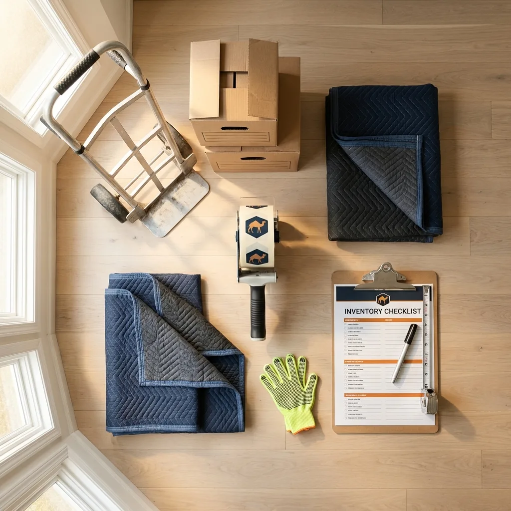 Professional moving supplies and packing materials layout for Toledo residential relocations